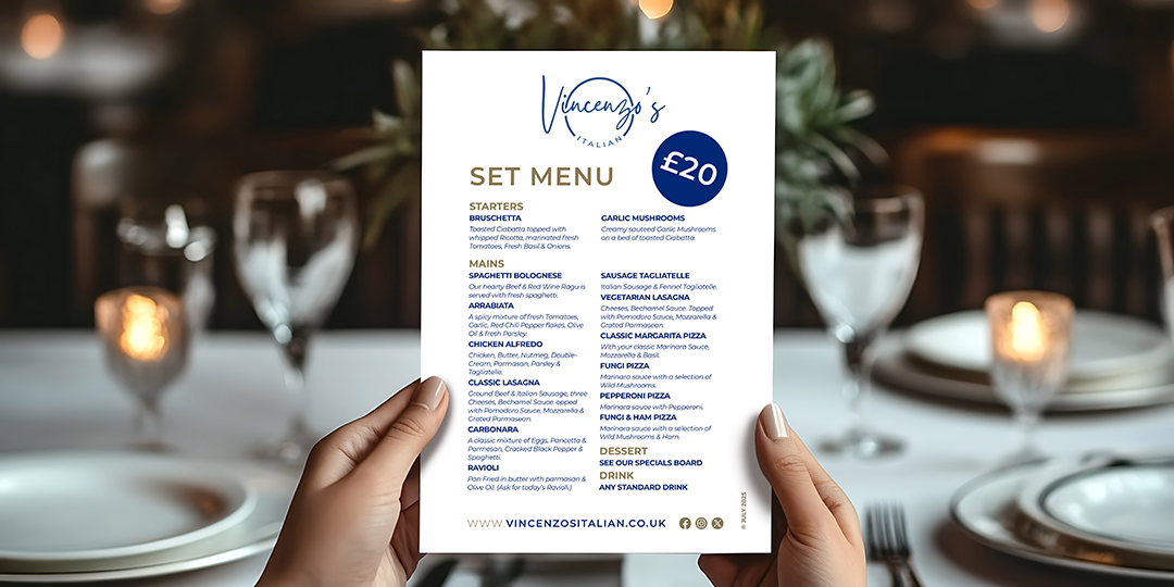 Vincenzos - Advert (Set Menu)